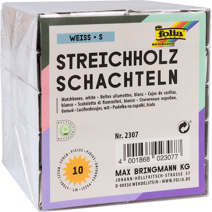 Artikelbild 4 für folia Bastelzubehör Streichholzschachteln S weiß 10 St., Artikelnummer 962617