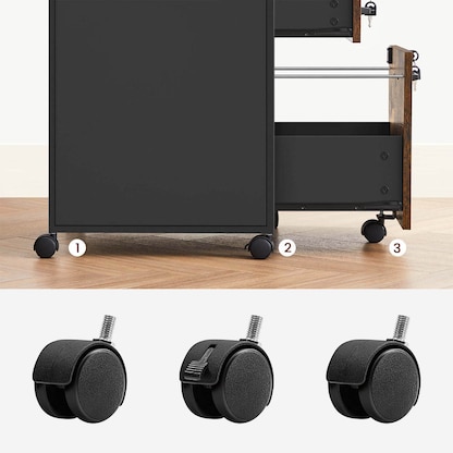 Artikelbild 7 für VASAGLE Rollcontainer braun, schwarz 2 Auszüge 42,0 x 44,0 x 69,0 cm, Artikelnummer 289859