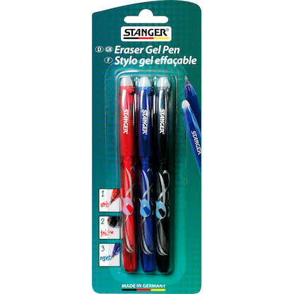 Artikelbild 22 für STANGER Eraser Tintenroller-Set rot, blau, schwarz 0,7 mm, Schreibfarbe: farbsortiert, 3 St., Artikelnummer 386138