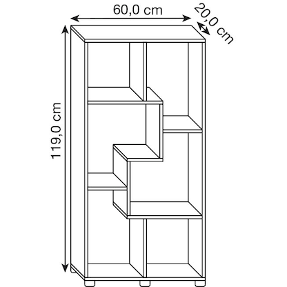 Artikelbild 5 für VCM my home Bücherregal Blina schwarz 60,0 x 20,0 x 119,0 cm, Artikelnummer 518064