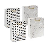 Artikelbild 1 für 4 SIGEL Papier-Tragetaschen Brush Art Black & Gold LARGE Motiv sortiert 26,0 x 33,0 cm, Artikelnummer 405369