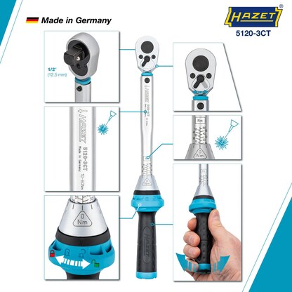 Artikelbild 3 für HAZET Drehmomentschlüssel 1/2″ 5120-3CT, Artikelnummer 582302