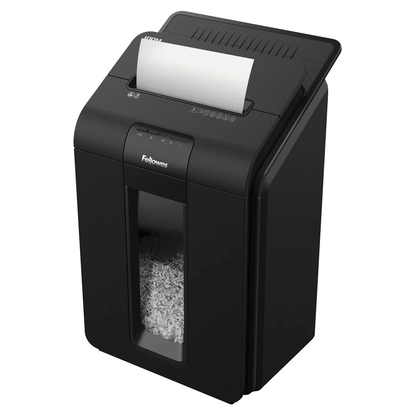 Artikelbild 14 für AKTION: Fellowes AutoMax 100M Aktenvernichter mit Partikelschnitt P-4, 4 x 10 mm, bis 100 Blatt, schwarz, Artikelnummer 742843