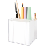 Artikelbild 1 für folia Zettelbox mit Stiftehalter transparent inkl. 700 Notizzettel weiß, Artikelnummer 479037