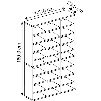 Artikelbild 6 für VCM my home Bücherregal Megosa Maxi schwarz 102,0 x 23,0 x 180,0 cm, Artikelnummer 518013