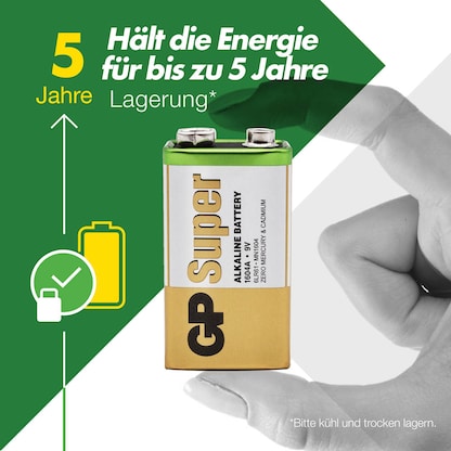 Artikelbild 3 für 8 GP Batterie SUPER E-Block 9,0 V, Artikelnummer 515021