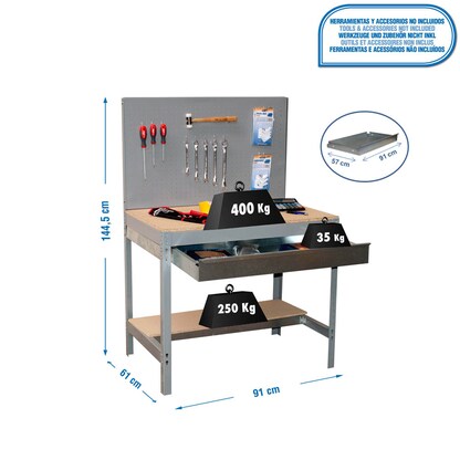 Artikelbild 2 für Simonrack Werkbank SIMONWORK BT2 BOX grau 1 Schublade 91,0 x 61,0 x 144,5 cm, Artikelnummer 358257