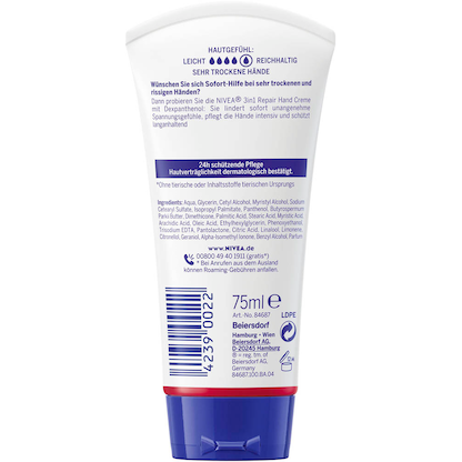 Artikelbild 3 für NIVEA 3IN1 REPAIR Handcreme 75,0 ml, Artikelnummer 579759