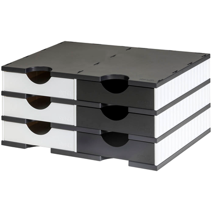 Artikelbild 2 für styro Sortierstation styrodoc duo Standard schwarz/weiß mit 6 Fächer, Artikelnummer 659138