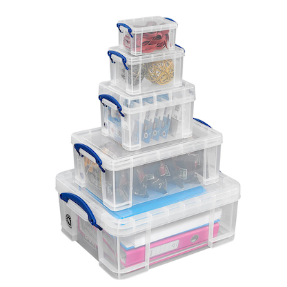 Artikelbild 2 für Really Useful Box Aufbewahrungsboxen-Set transparent, Artikelnummer 575858