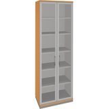 Artikelbild 1 für fm Aktenschrank Oldenburg, 4260429767984 buche, Acrylglas klar 2 Fachböden 80,0 x 44,2 x 222,1 cm, Artikelnummer 565261