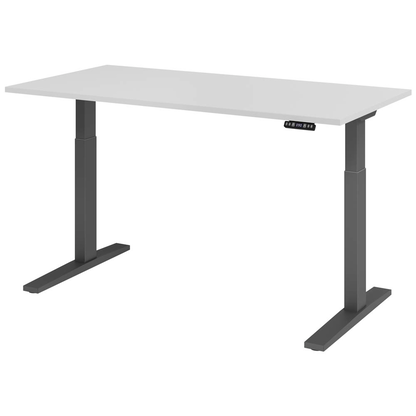 Artikelbild 10 für HAMMERBACHER XMKA16 elektrisch höhenverstellbarer Schreibtisch lichtgrau rechteckig, C-Fuß-Gestell grau 160,0 x 80,0 cm, Artikelnummer 543233