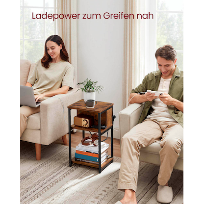 Artikelbild 3 für VASAGLE Beistelltisch braun 34,0 x 30,0 x 58,0 cm, Artikelnummer 290399