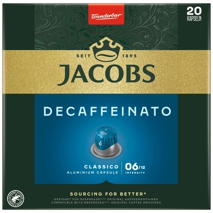 Artikelbild 3 für JACOBS DECAFFEINATO Kaffeekapseln, Arabica- und Robustabohnen klassisch, 20 Portionen, Artikelnummer 393237