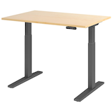 Artikelbild 1 für HAMMERBACHER XMKA12 elektrisch höhenverstellbarer Schreibtisch ahorn rechteckig, C-Fuß-Gestell grau 120,0 x 80,0 cm, Artikelnummer 543095