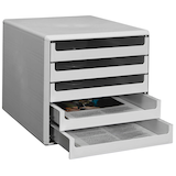 Artikelbild 1 für M&M Schubladenbox lichtgrau 30050909, DIN A4 mit 5 Schubladen, Artikelnummer 430918