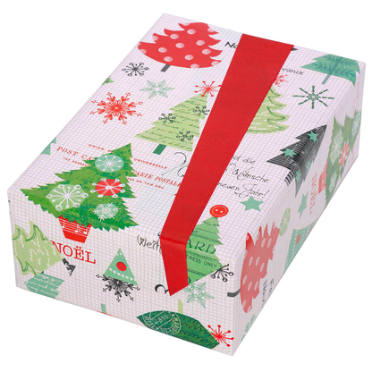 Artikelbild 2 für JUNG SCHÖNER VERPACKEN Geschenkpapier Cambridge Weihnachtsbaum mehrfarbig beidseitig bedruckt, 20,0 m, Artikelnummer 825740