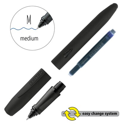 Artikelbild 2 für ONLINE® Nero Tintenroller schwarz 0,5 mm, Schreibfarbe: blau, 1 St., Artikelnummer 598241