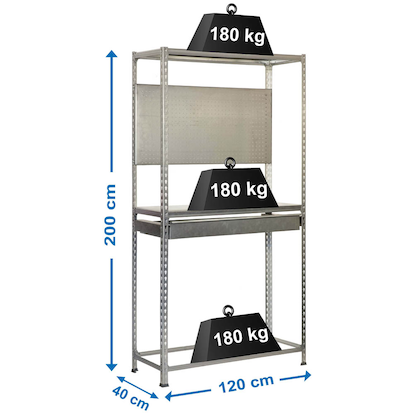 Artikelbild 2 für Simonrack Werkbank-Set SIMONRACING silber 1 Schublade 120,0 x 40,0 x 200,0 cm, Artikelnummer 358917