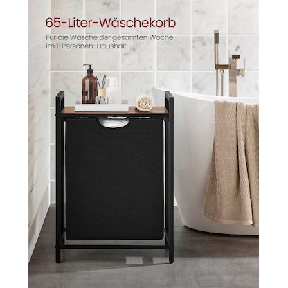 Artikelbild 7 für VASAGLE Wäschekorb braun, schwarz, Artikelnummer 438859