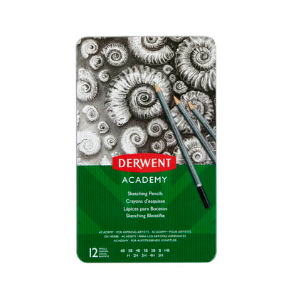 Artikelbild 2 für DERWENT Academy Sketching Bleistift-Set B, H, HB, 2H, 2B, 5H, 4H, 3H, 3B, 4B, 5B, 6B grau, 12 St., Artikelnummer 464759