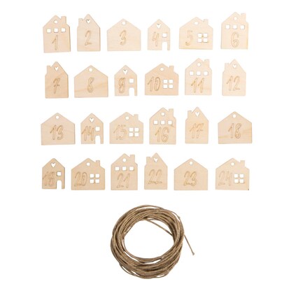 Artikelbild für Rayher Adventskalenderzahlen Holz 1- 24 natur, Artikelnummer 687048