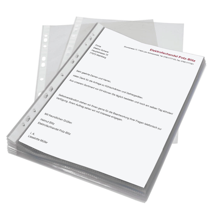 Artikelbild 3 für 100 Gera-Folien Prospekthüllen DIN A4 transparent genarbt 0,05 mm, Artikelnummer 540112