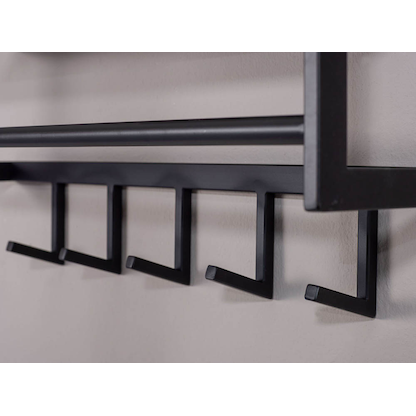 Artikelbild 5 für WOHNLING Wandgarderobe WL6.449 schwarz Metall 5 Haken 70,0 x 20,0 cm, Artikelnummer 910099