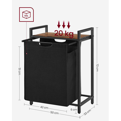 Artikelbild 10 für VASAGLE Wäschekorb braun, schwarz, Artikelnummer 438859