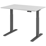Artikelbild 1 für HAMMERBACHER XMKA12 elektrisch höhenverstellbarer Schreibtisch lichtgrau rechteckig, C-Fuß-Gestell grau 120,0 x 80,0 cm, Artikelnummer 543217