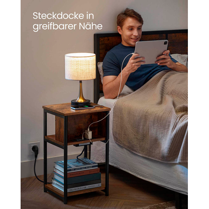 Artikelbild 2 für VASAGLE Beistelltisch braun 34,0 x 30,0 x 58,0 cm, Artikelnummer 290399