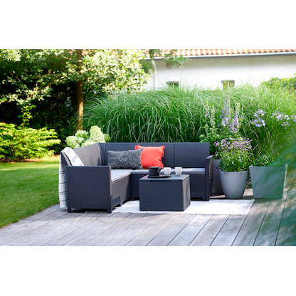 Artikelbild 2 für BEST Loungegruppe Korfu, anthrazit Kunststoff, 5-teilig, Artikelnummer 275517