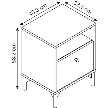 Artikelbild 2 für MÖBELPARTNER Smash Nachttisch apricot 40,3 x 33,1 x 53,2 cm, Artikelnummer 254936