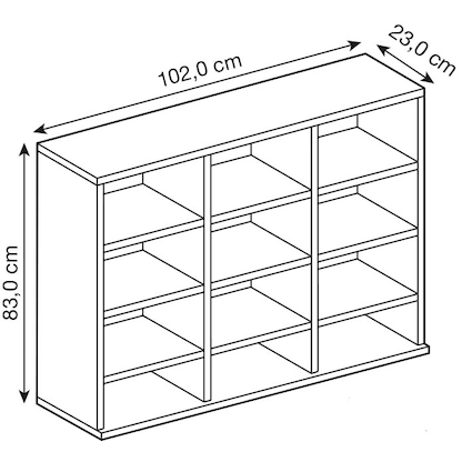 Artikelbild 6 für VCM my home Bücherregal Megosa Mini sonoma-eiche 102,0 x 23,0 x 83,0 cm, Artikelnummer 517934