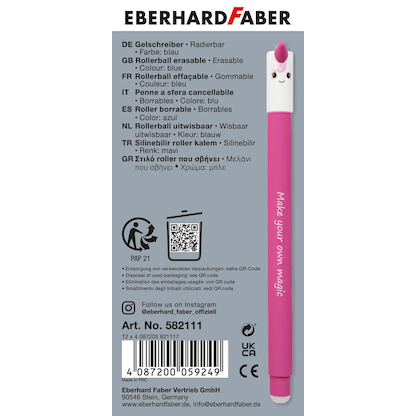Artikelbild 4 für EBERHARD FABER Animal Erase it! Lama Gelschreiber Einhorn 0,7 mm, Schreibfarbe: blau, 1 St., Artikelnummer 590147