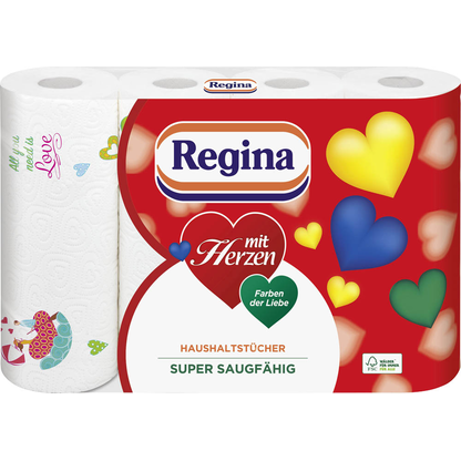 Artikelbild 4 für Regina Küchenrollen mit Herzen 3-lagig, 4 Rollen, Artikelnummer 153781