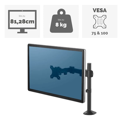 Artikelbild 10 für Fellowes Monitor-Halterung Reflex 8502501 schwarz für 1 Monitor, Tischklemme, Tischbohrung, Artikelnummer 191637