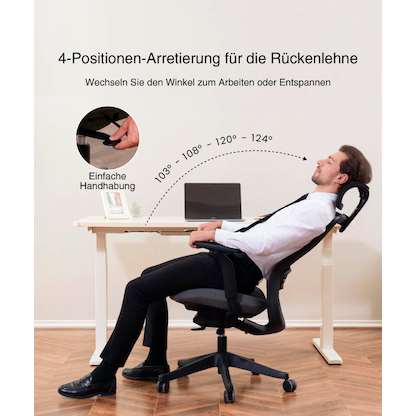 Artikelbild 4 für FlexiSpot Bürostuhl YZ04O Stoff orange, Gestell weiß, Artikelnummer 656458