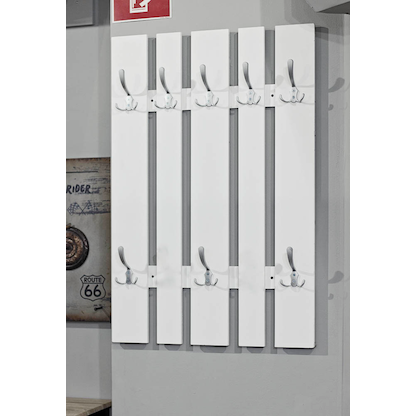 Artikelbild 2 für HAKU Möbel Wandgarderobe 14394 weiß Metall 8 Haken 65,0 x 100,0 cm, Artikelnummer 551073