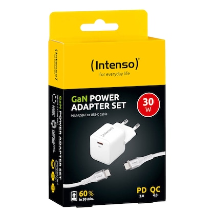 Artikelbild 4 für Intenso W30C + C315C USB-C Kabel GaN-Ladeadapter weiß, 30 Watt, Artikelnummer 514249