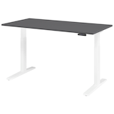 Artikelbild 1 für HAMMERBACHER XMKA16 elektrisch höhenverstellbarer Schreibtisch grafit rechteckig, C-Fuß-Gestell weiß 160,0 x 80,0 cm, Artikelnummer 380149