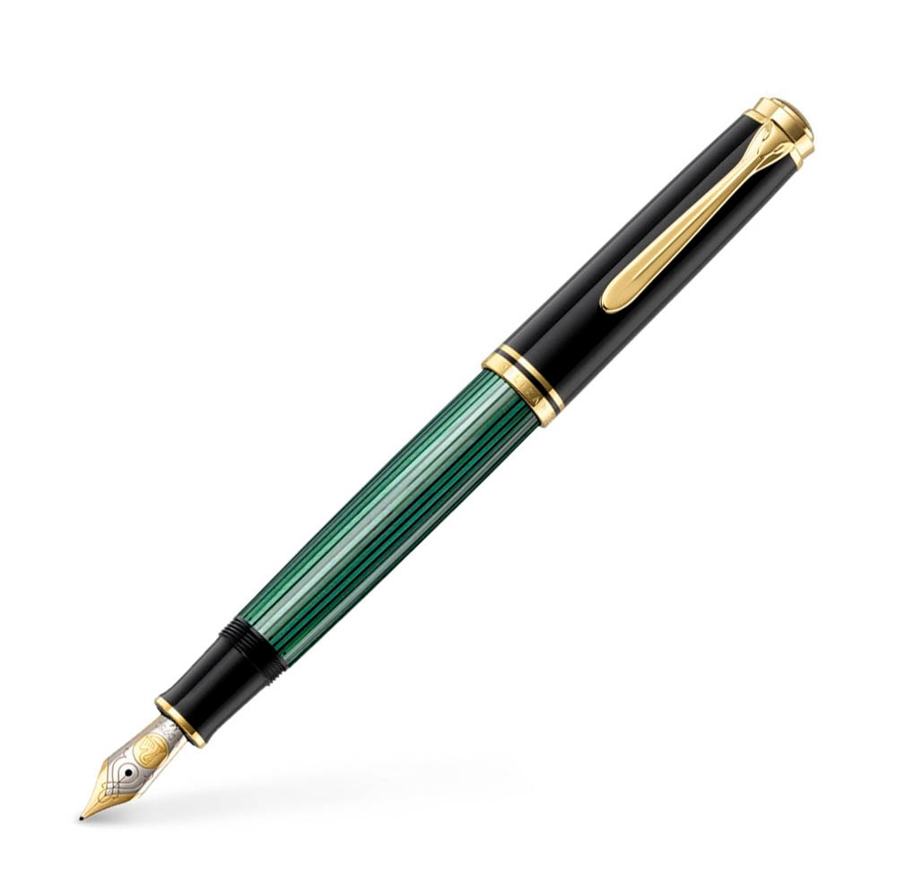 Pelikan Füllhalter Souverän 800 – Kolbenfüller In Schwarz-Blau, M-Feder, Im Geschenketui