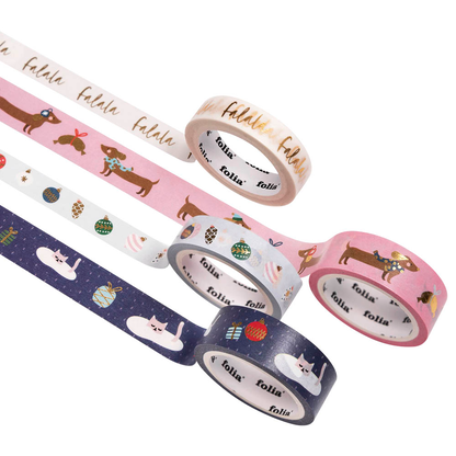 Artikelbild 3 für folia Washi Tape Falala Deko-Klebeband matt 10,0/15,0 mm x 5,0 m 4 Rollen, Artikelnummer 508172