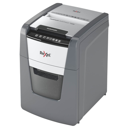 Artikelbild 5 für Rexel Optimum AutoFeed+ 100M Aktenvernichter mit Partikelschnitt P-5, 2 x 15 mm, bis 100 Blatt, schwarz, Artikelnummer 267371