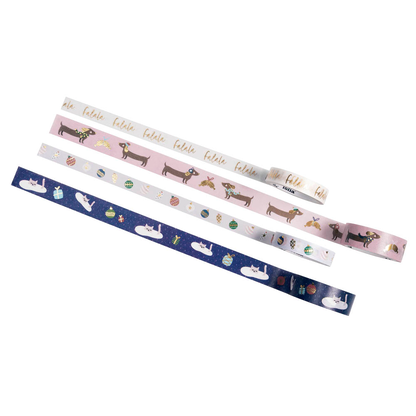 Artikelbild für folia Washi Tape Falala Deko-Klebeband matt 10,0/15,0 mm x 5,0 m 4 Rollen, Artikelnummer 508172