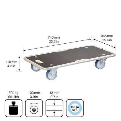 Artikelbild 3 für WAGNER® design yourself Transportroller MM 1345 braun 36,5 x 74,0 x 14,5 cm bis 300,0 kg, Artikelnummer 420184