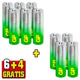 Artikelbild 1 für 6 + 4 GRATIS: 6 GP Batterien SUPER Micro AAA 1,5 V + GRATIS 4 St., Artikelnummer 296067