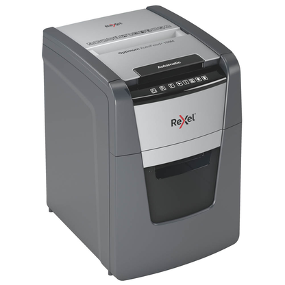 Artikelbild 2 für Rexel Optimum AutoFeed+ 100M Aktenvernichter mit Partikelschnitt P-5, 2 x 15 mm, bis 100 Blatt, schwarz, Artikelnummer 267371