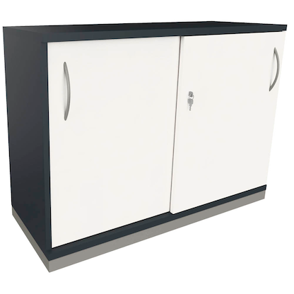 Artikelbild 17 für fm Schiebetürenschrank Sidney, 4260429766031 weiß, lavagrau 1 Fachboden 100,0 x 44,2 x 78,1 cm, Artikelnummer 413084