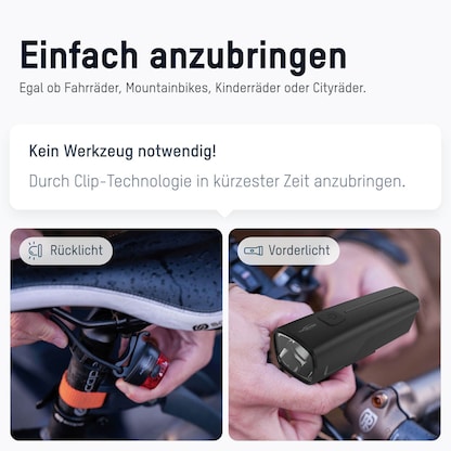 Artikelbild 7 für ANSMANN LED Fahrradbeleuchtung schwarz, 50 lx, 2600 mAh, Artikelnummer 105928